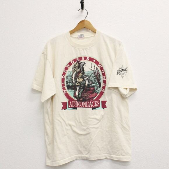 Vintage Wilderness Woman Adirondacks T Shirt XL - Picture 1 of 9